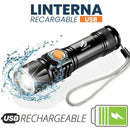 COMPRE 1 Y LLÉVATE 2 - Linterna Táctica TitanioPro USB + Estuche