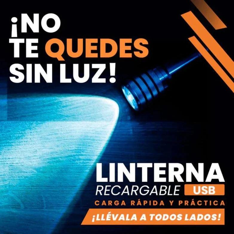 COMPRE 1 Y LLÉVATE 2 - Linterna Táctica TitanioPro USB + Estuche
