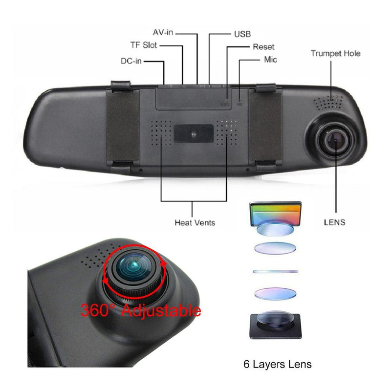 ESPEJO RETROVISOR CAMARA DELANTERA + CAMARA TRASERA | ORIGINAL + REGALO