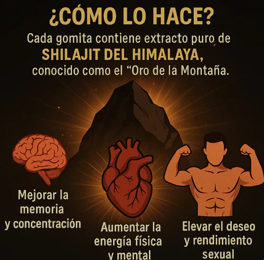 Gummies Shilajit - Fuerza, Libido y Enfoque en 1 Solo Producto