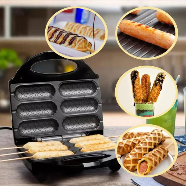 Máquina Eléctrica para Crepe Suiço, CornDogs, Crepaletas